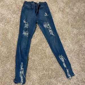 Vibrant Distressed Jeans